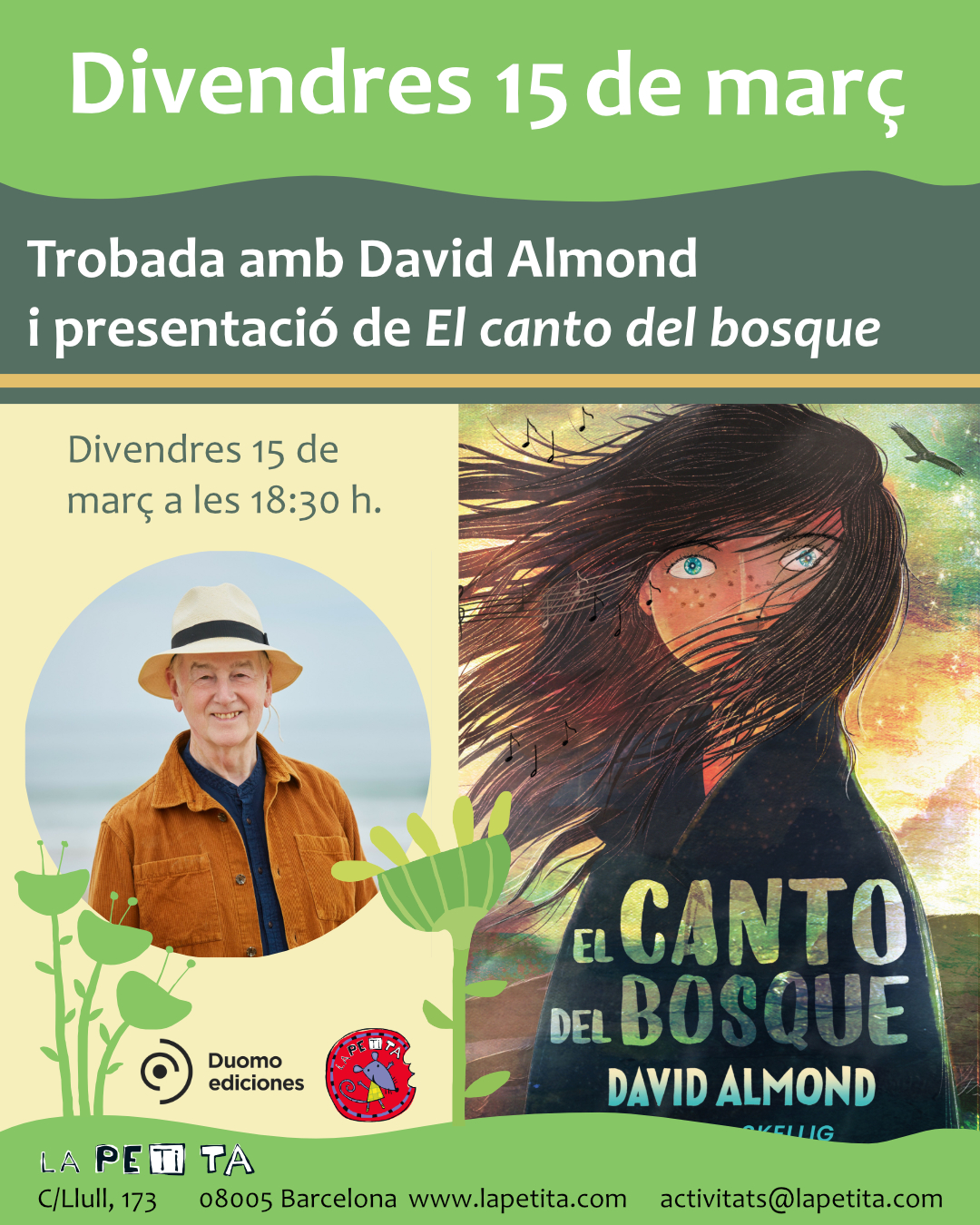David Almond presenta la seva última novel·la a La Petita