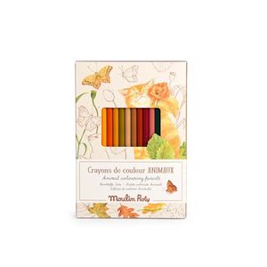12 LÁPICES DE COLORES + 3 TARJETAS-ANIMALES