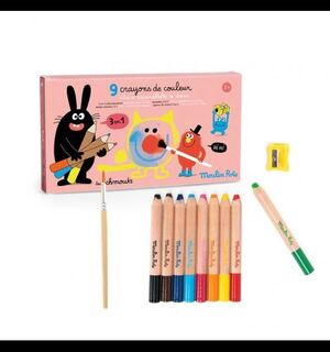 9 LÁPICES DE COLORES 3 EN 1