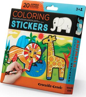 20 PEGATINAS GIGANTES ANIMALES + COLORES + LÁMINA